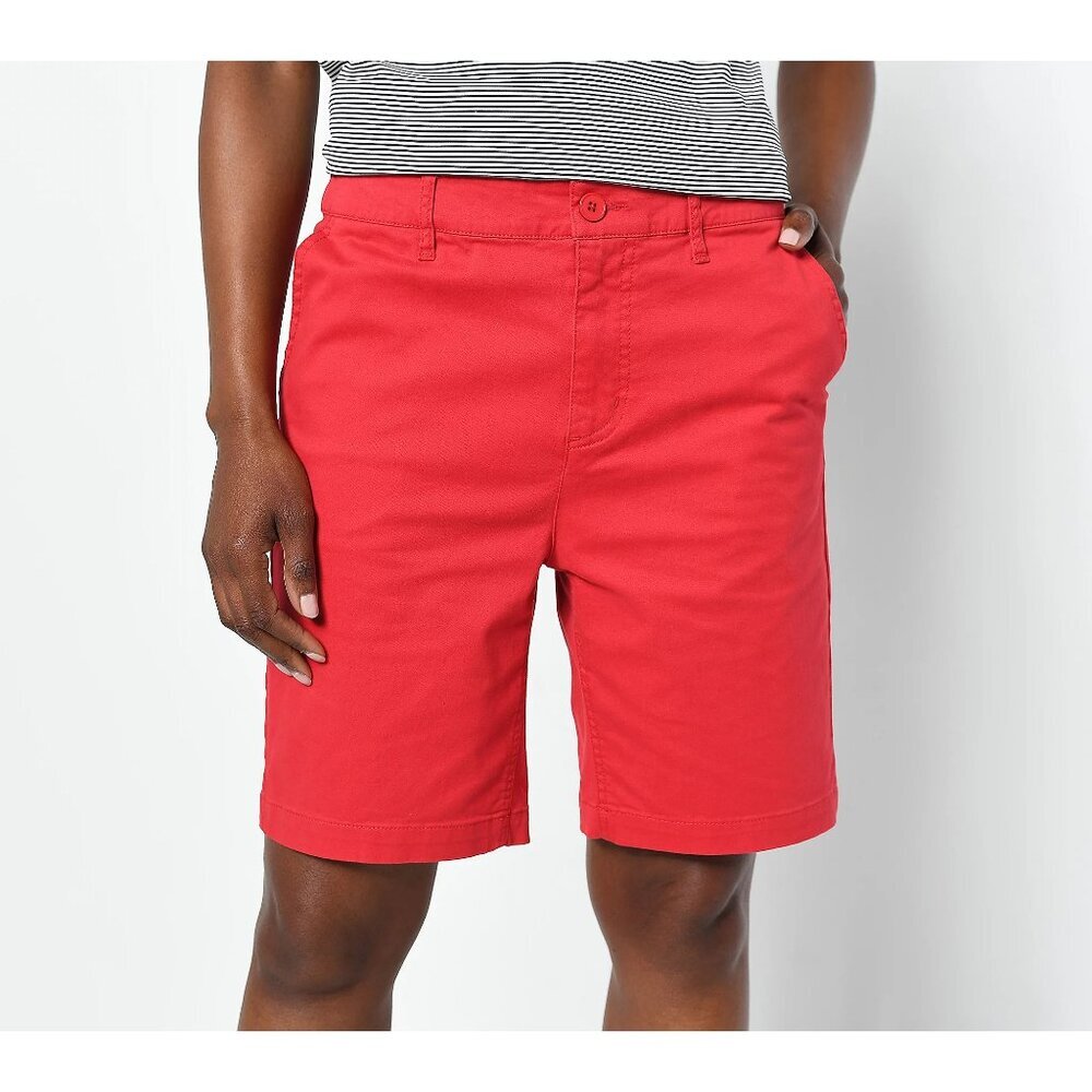 Denim & Co. Navy EasyWear Twill Shorts Size18